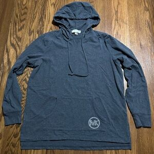 Michael Kors women’s hooded long sleeve shirt grey with great details size large